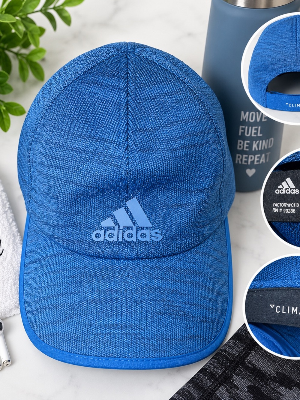 Adidas ClimaCool Blue Performance Running Hat Adjustable